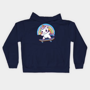 Unicorn Skateboarding Kids Hoodie